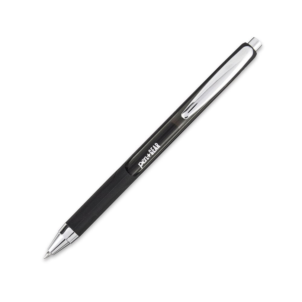 Retractable Gel Pens, Black, 12 Count